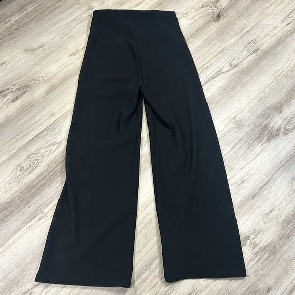 Project Social T Catch Flights Ribbed High Waisted Wide Leg Pull On Trouser Pant - Picture 2 of 6